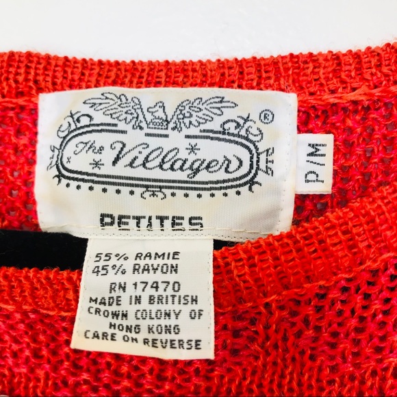 Vintage The Villager Red Knit Sleeveless Top - Picture 4 of 7